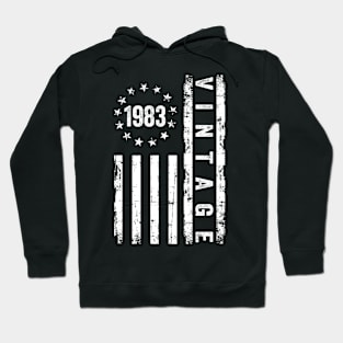 41 Years Old Gifts Vintage 1983 American Flag 41st Birthday Hoodie